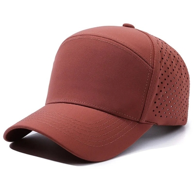 Logo Kustom Topi Bisbol Lubang Potong Laser Topi Olahraga Tahan Air Berlubang