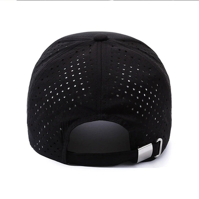 Logo Kustom Topi Bisbol Lubang Potong Laser Topi Olahraga Tahan Air Berlubang