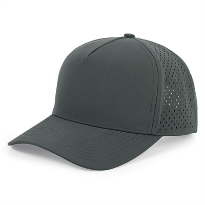 Grosir 5 Panel Blue Baseball Cap Custom Laser Cut Hole Gorras Golf Waterproof Polyester Sports Hat