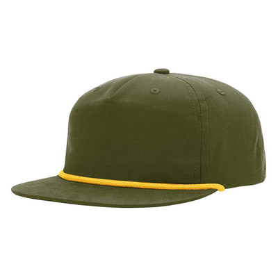 Berkualitas tinggi Flat Brim Hip Hop Topi Custom Gorras 5 Lima Panel Tali Richardson Snapback Cap Topi Untuk Pria