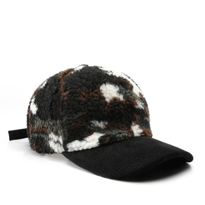 Musim Gugur Musim Dingin Pria Dan Wanita Panas tebal Kamuflase Corduroy Baseball Cap Custom Dewasa Musim Dingin Wol Fashion Baseball Topi Topi