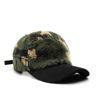 Musim Gugur Musim Dingin Pria Dan Wanita Panas tebal Kamuflase Corduroy Baseball Cap Custom Dewasa Musim Dingin Wol Fashion Baseball Topi Topi