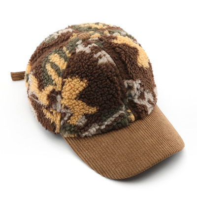 Musim Gugur Musim Dingin Pria Dan Wanita Panas tebal Kamuflase Corduroy Baseball Cap Custom Dewasa Musim Dingin Wol Fashion Baseball Topi Topi