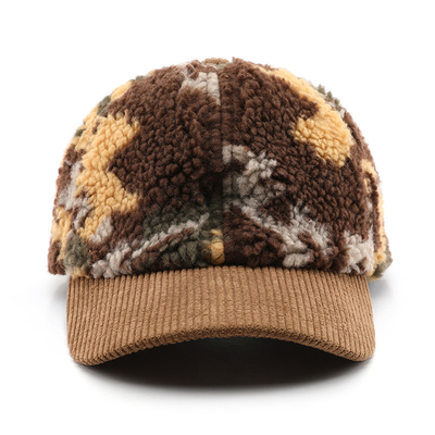 Musim Gugur Musim Dingin Pria Dan Wanita Panas tebal Kamuflase Corduroy Baseball Cap Custom Dewasa Musim Dingin Wol Fashion Baseball Topi Topi