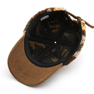 Musim Gugur Musim Dingin Pria Dan Wanita Panas tebal Kamuflase Corduroy Baseball Cap Custom Dewasa Musim Dingin Wol Fashion Baseball Topi Topi
