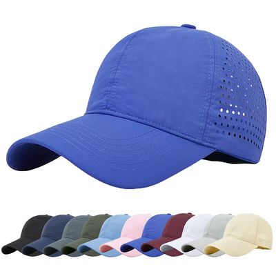 Kualitas Tinggi Katun Poliester 6 Panel Sport Cepat kering Baseball Cap Trucker Adjustable Snapback Baseball Hat