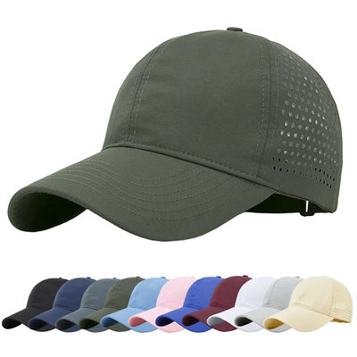Kualitas Tinggi Katun Poliester 6 Panel Sport Cepat kering Baseball Cap Trucker Adjustable Snapback Baseball Hat