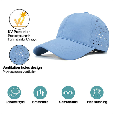 Kualitas Tinggi Katun Poliester 6 Panel Sport Cepat kering Baseball Cap Trucker Adjustable Snapback Baseball Hat