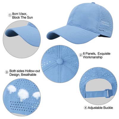 Kualitas Tinggi Katun Poliester 6 Panel Sport Cepat kering Baseball Cap Trucker Adjustable Snapback Baseball Hat