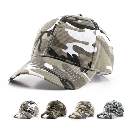 Camo Adjustable Pria Baseball Cap Logo Kamuflase Taktis 6 Panel Baseball Topi