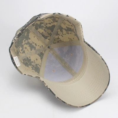 Camo Adjustable Pria Baseball Cap Logo Kamuflase Taktis 6 Panel Baseball Topi