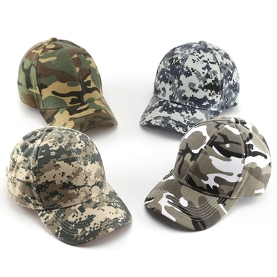 Camo Adjustable Pria Baseball Cap Logo Kamuflase Taktis 6 Panel Baseball Topi