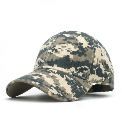 Camo Adjustable Pria Baseball Cap Logo Kamuflase Taktis 6 Panel Baseball Topi