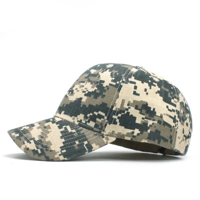 Camo Adjustable Pria Baseball Cap Logo Kamuflase Taktis 6 Panel Baseball Topi