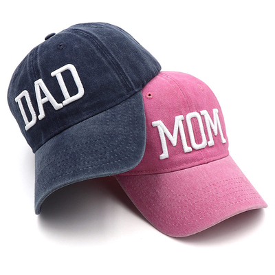 Dua Tone Wash Surat bordir Ayah Ibu Mesh Truk Topi Grosir Retro Truk Cap