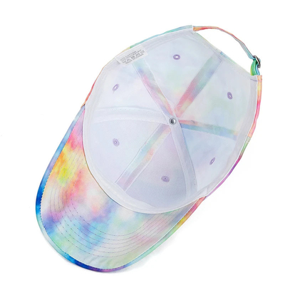 Custom Fashion Hip Hop 6 Panel Tie Dye Baseball Hat Cap High Crown Irregular Print Baseball Hat