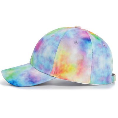 Custom Fashion Hip Hop 6 Panel Tie Dye Baseball Hat Cap High Crown Irregular Print Baseball Hat