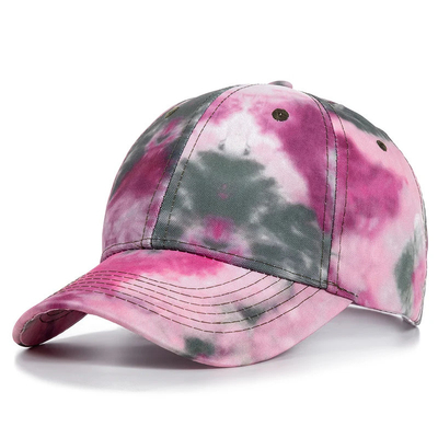 Custom Fashion Hip Hop 6 Panel Tie Dye Baseball Hat Cap High Crown Irregular Print Baseball Hat