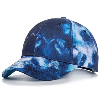 Custom Fashion Hip Hop 6 Panel Tie Dye Baseball Hat Cap High Crown Irregular Print Baseball Hat