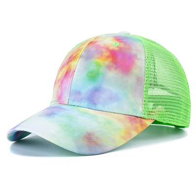 Custom Fashion Hip Hop 6 Panel Tie Dye Baseball Hat Cap High Crown Irregular Print Baseball Hat