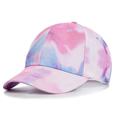 Custom Fashion Hip Hop 6 Panel Tie Dye Baseball Hat Cap High Crown Irregular Print Baseball Hat