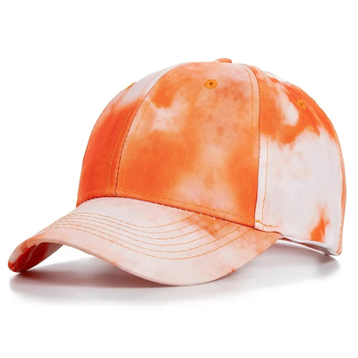 Custom Fashion Hip Hop 6 Panel Tie Dye Baseball Hat Cap High Crown Irregular Print Baseball Hat