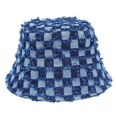 Fashion Designer Bucket Hats Jeans Denim berkualitas tinggi Fisherman Bucket Hat Dengan Logo Khusus