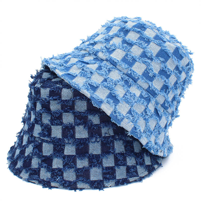 Fashion Designer Bucket Hats Jeans Denim berkualitas tinggi Fisherman Bucket Hat Dengan Logo Khusus