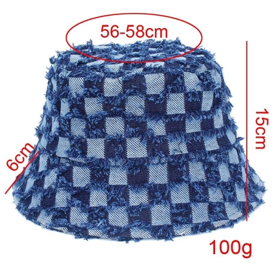 Fashion Designer Bucket Hats Jeans Denim berkualitas tinggi Fisherman Bucket Hat Dengan Logo Khusus