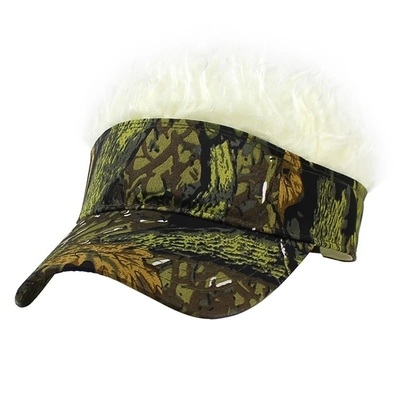 Pria Baru Flair Berkilau Rambut Visor Matahari lucu topi golf berwarna-warni Wig puncak Adjustable Baseball Cap