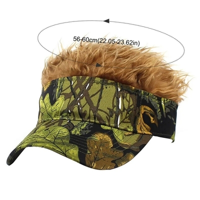 Pria Baru Flair Berkilau Rambut Visor Matahari lucu topi golf berwarna-warni Wig puncak Adjustable Baseball Cap