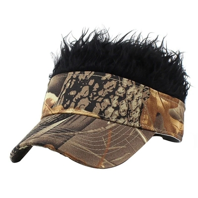 Pria Baru Flair Berkilau Rambut Visor Matahari lucu topi golf berwarna-warni Wig puncak Adjustable Baseball Cap