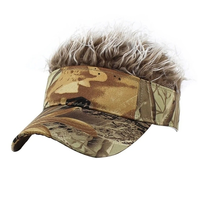 Pria Baru Flair Berkilau Rambut Visor Matahari lucu topi golf berwarna-warni Wig puncak Adjustable Baseball Cap