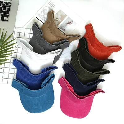 New Summer Denim Washed Visors Wanita Outdoor Sport Sun Hat Golf Hiking Tenis Pria Cap tabir surya