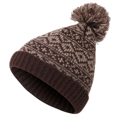 Musim dingin merek wanita bulu Pom Poms Cap Gadis rajutan topi Cap tebal wanita Skullies topi