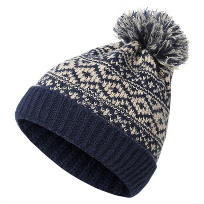 Musim dingin merek wanita bulu Pom Poms Cap Gadis rajutan topi Cap tebal wanita Skullies topi