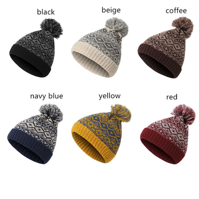 Musim dingin merek wanita bulu Pom Poms Cap Gadis rajutan topi Cap tebal wanita Skullies topi