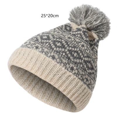 Musim dingin merek wanita bulu Pom Poms Cap Gadis rajutan topi Cap tebal wanita Skullies topi
