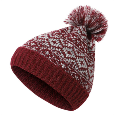 Musim dingin merek wanita bulu Pom Poms Cap Gadis rajutan topi Cap tebal wanita Skullies topi