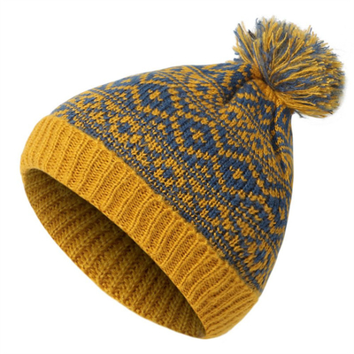 Musim dingin merek wanita bulu Pom Poms Cap Gadis rajutan topi Cap tebal wanita Skullies topi