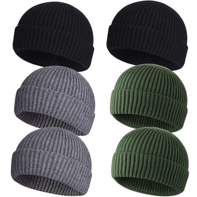 Topi boneka rajutan dewasa untuk acara kasual bordir / jacquard / pola kosong dan lingkar topi