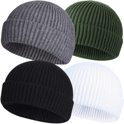 Topi boneka rajutan dewasa untuk acara kasual bordir / jacquard / pola kosong dan lingkar topi