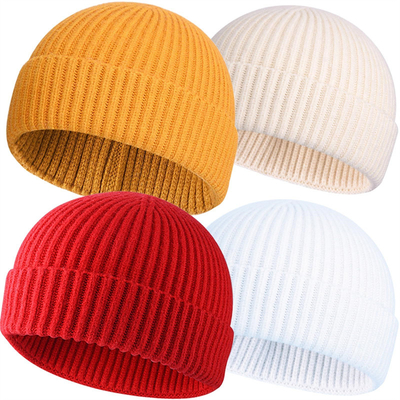 Topi boneka rajutan dewasa untuk acara kasual bordir / jacquard / pola kosong dan lingkar topi