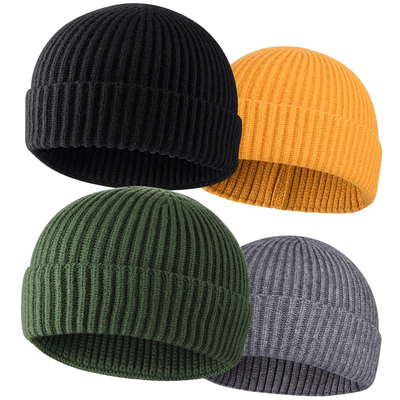 Topi boneka rajutan dewasa untuk acara kasual bordir / jacquard / pola kosong dan lingkar topi