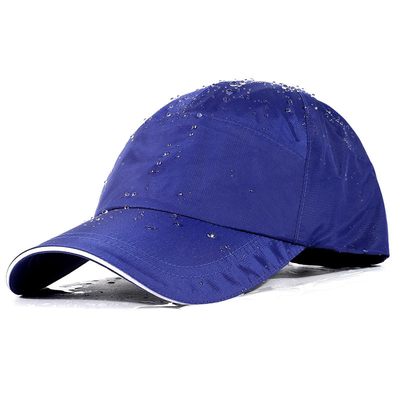 Hitam Blank Waterproof Baseball Cap Adjustable Buckle Cepat kering Upf50+ Sport Baseball Hat