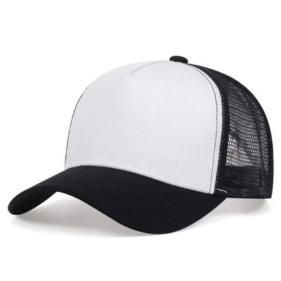 Custom kualitas tinggi 5 panel truk topi grosir cruved tepi jaring truk topi