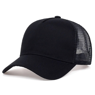 Custom kualitas tinggi 5 panel truk topi grosir cruved tepi jaring truk topi