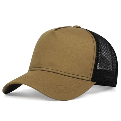 Custom kualitas tinggi 5 panel truk topi grosir cruved tepi jaring truk topi