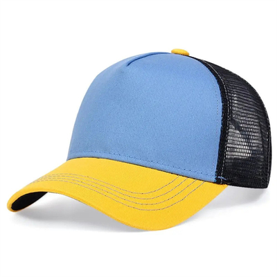 Custom kualitas tinggi 5 panel truk topi grosir cruved tepi jaring truk topi