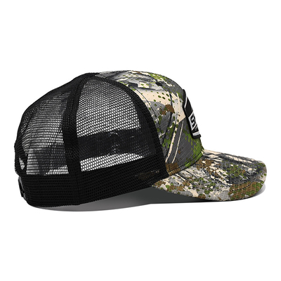 Custom Logo Mesh Back Trucker Hat Grosir 6 Panel Kamuflase Trucker Cap Pribadi